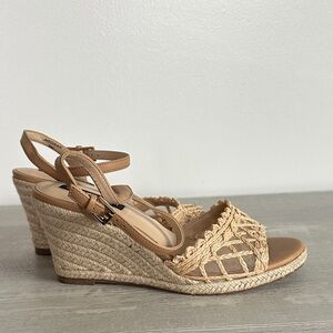 Isaac Mizrahi Tan Woven Wedge Sandals